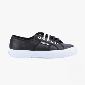 2750 TUMBLED Ladies Leather Trainers Black/White