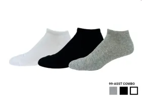 "90% Cotton Low-cut" Athletic Ankle Socks (3 Pairs) by KEY