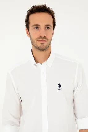 USPA Shirt Men White VR013 USPSH319 Regular Full Sleeve US Polo Assn.